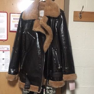 Avec Les Filles Luxe Moto Jacket faux fur